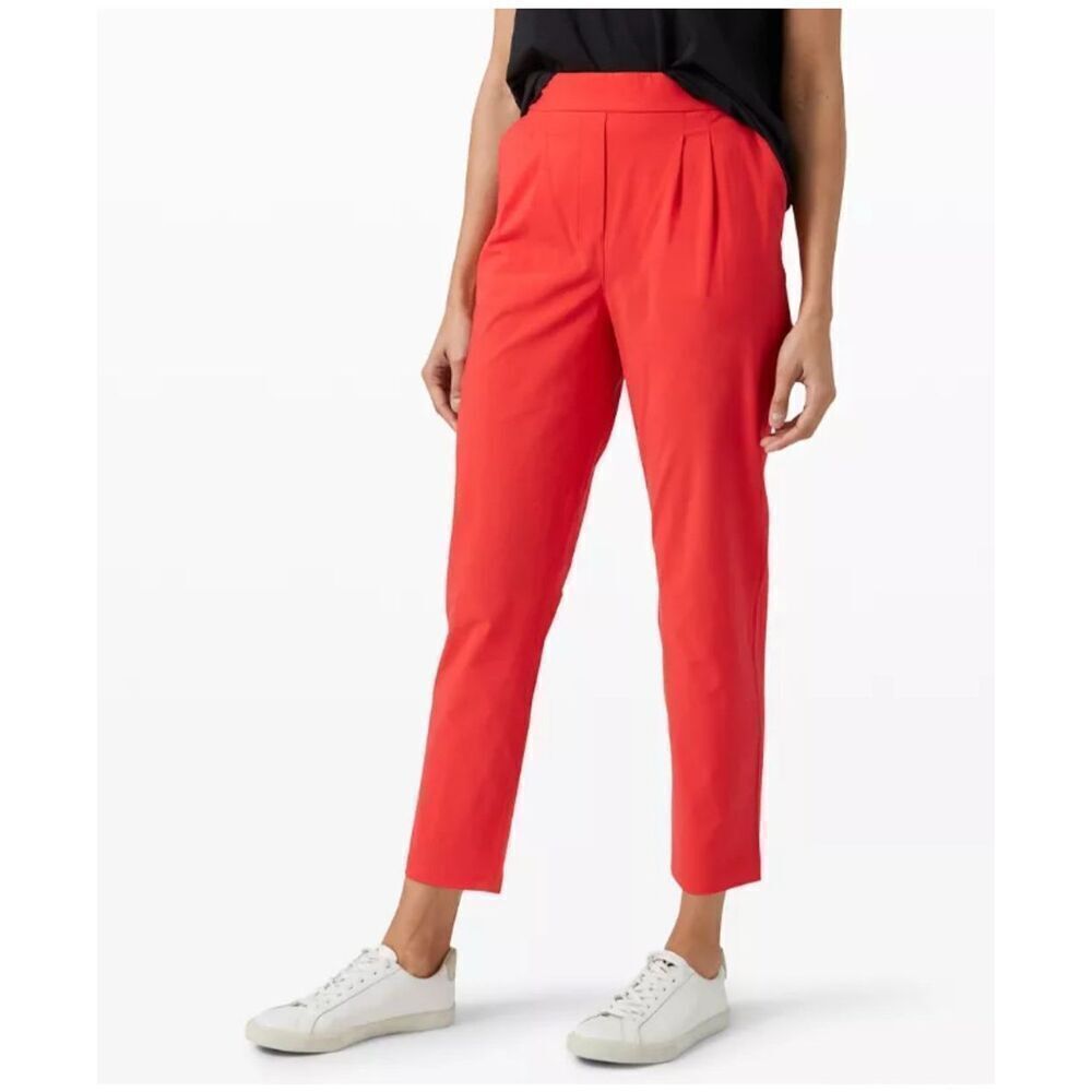 Lululemon your true trouser high rise crop red pants 8
